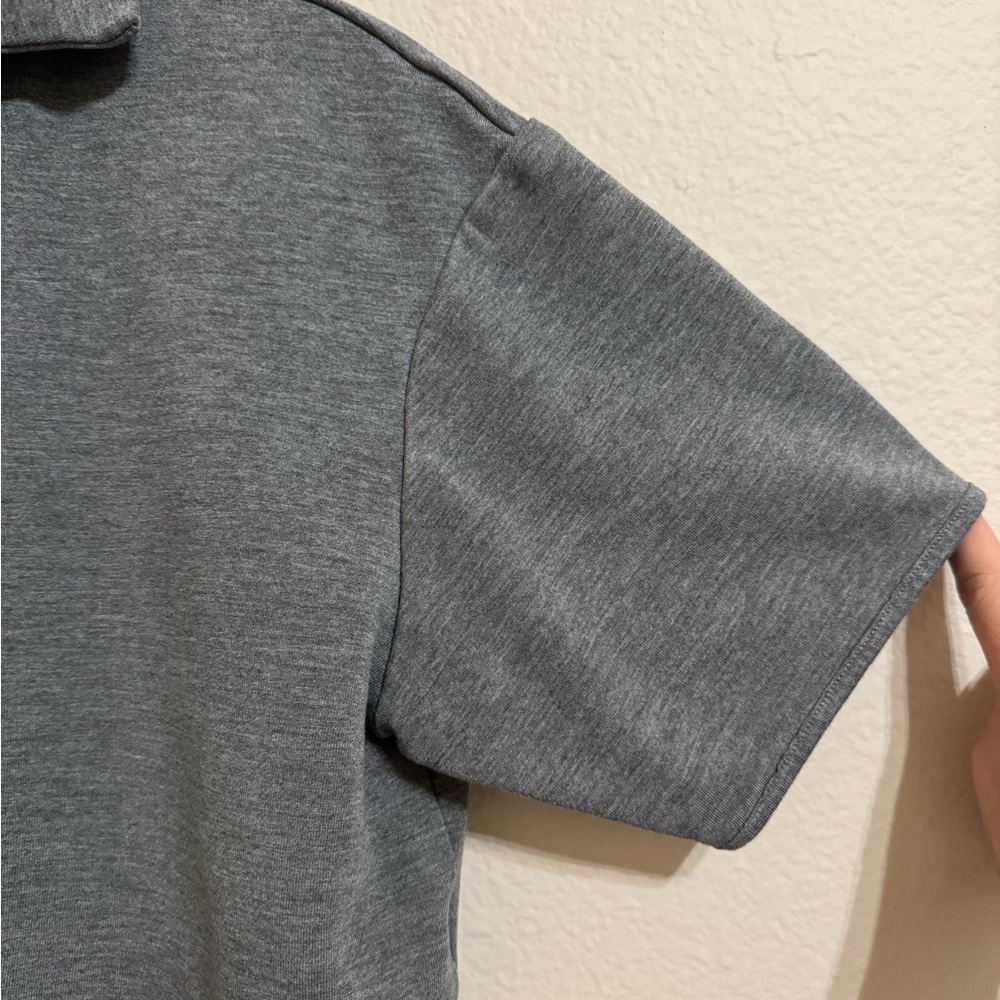 Theory Women’s Short Sleeve Crop Polo Shirt Tee Top Soft Viscose Jersey Grey P - Picture 8 of 11